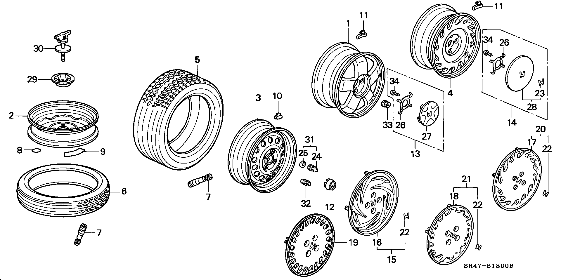 Honda 44736-SA0-981 - Rattamutter onlydrive.pro