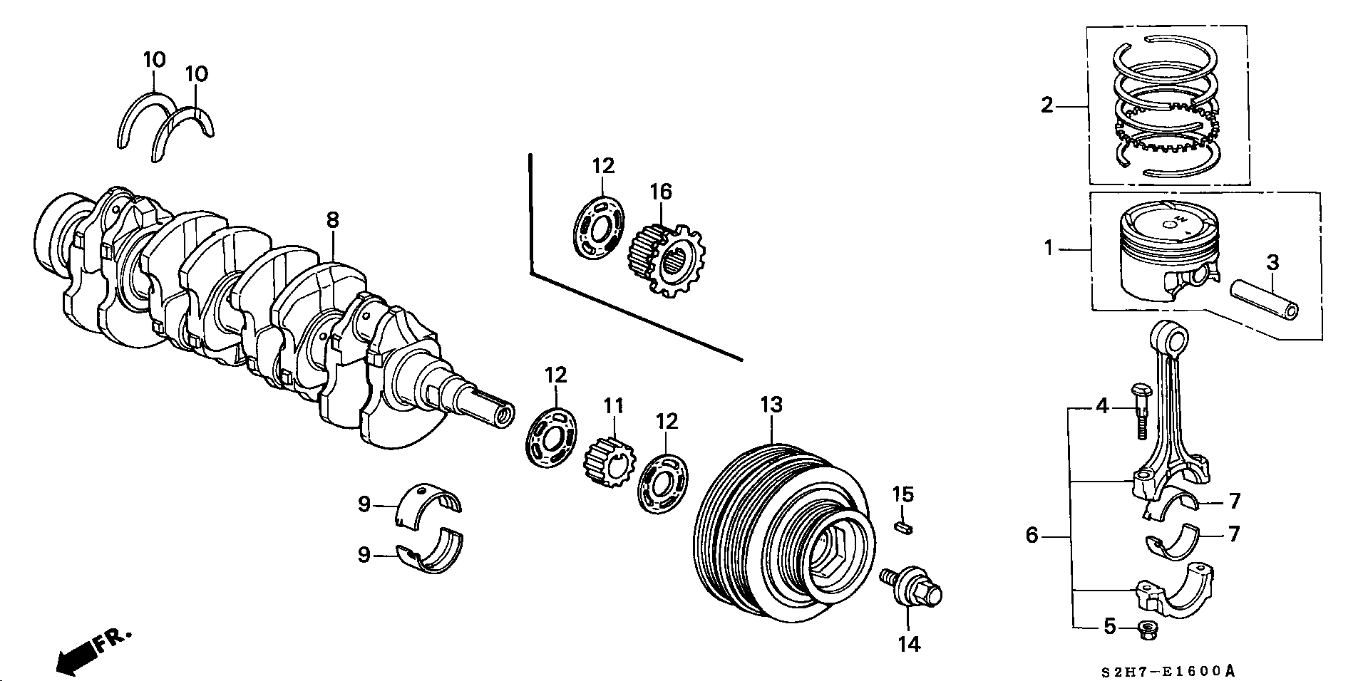 Honda 13331-PG6-003 - Упорная шайба, коленчатый вал onlydrive.pro