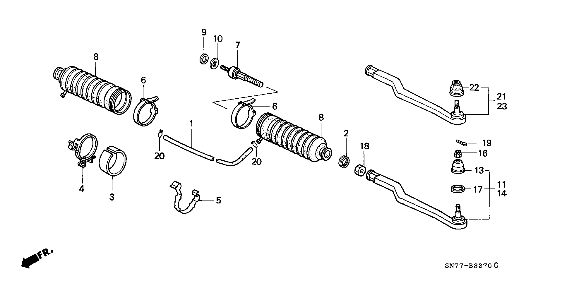 Honda 53560-SM4-003 - Skersinės vairo trauklės galas onlydrive.pro