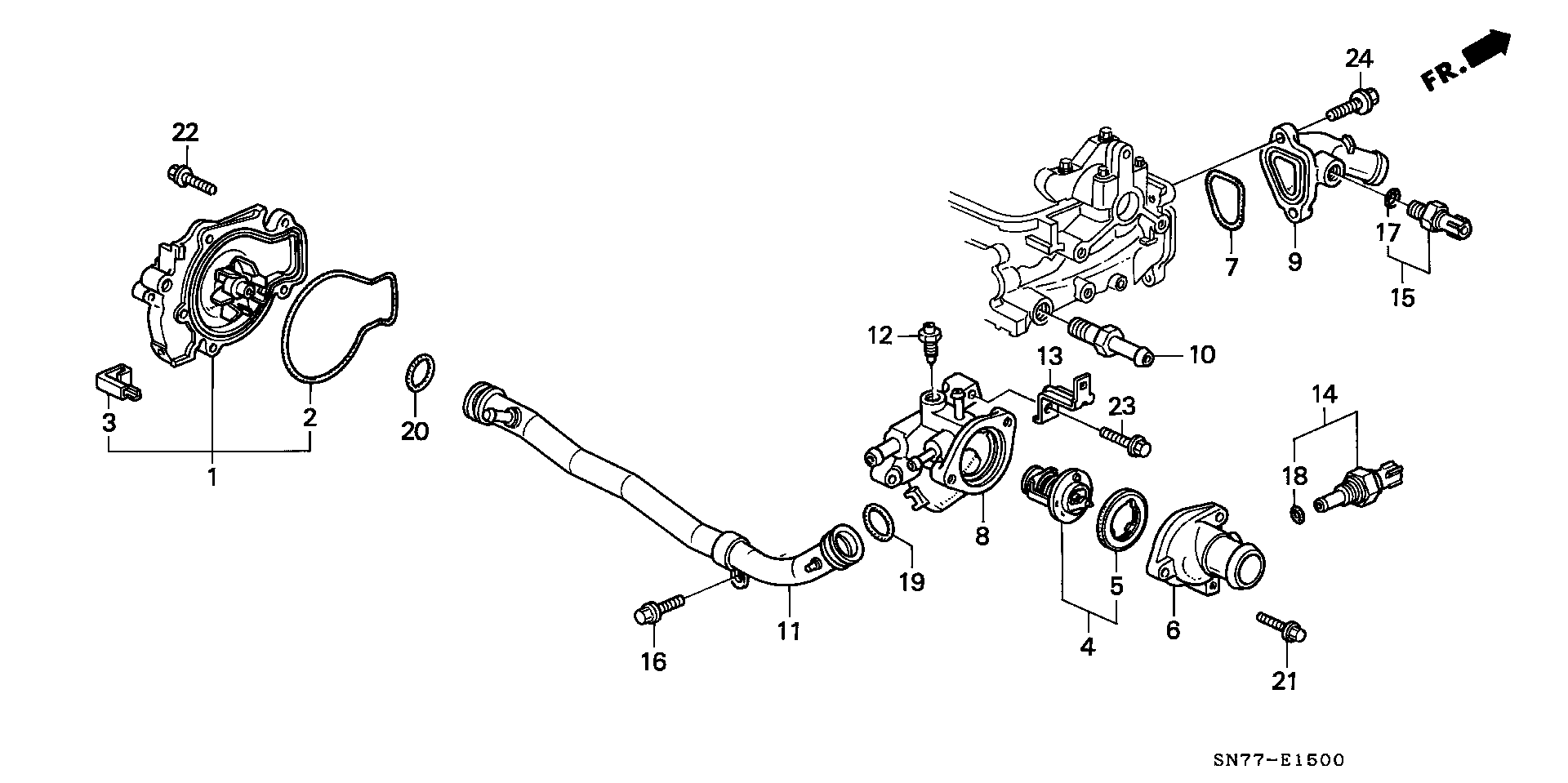 Honda 19 200 P0A 003 - Vesipumppu onlydrive.pro