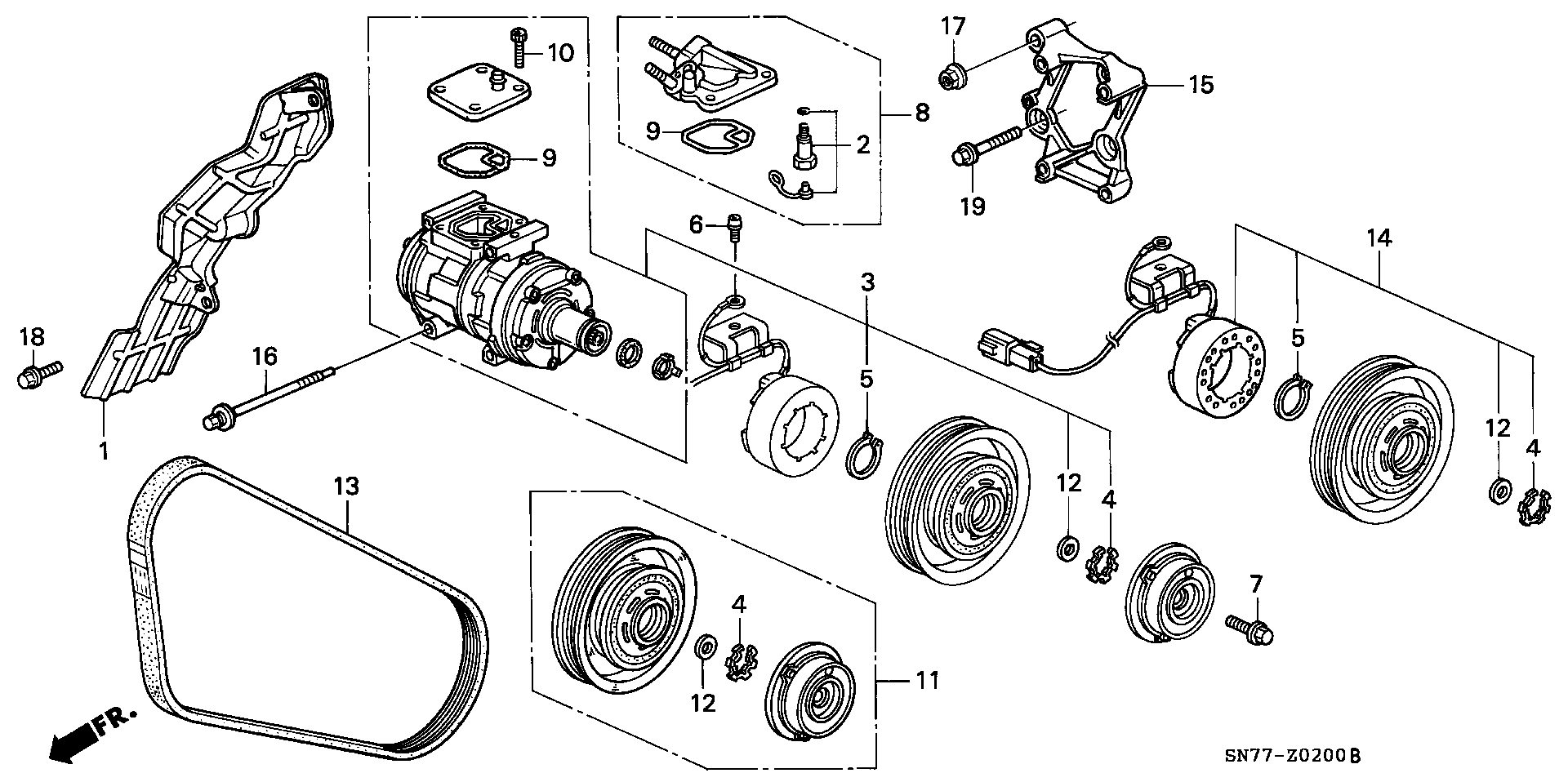 Honda 38920-PT0-003 - V formos rumbuoti diržai onlydrive.pro