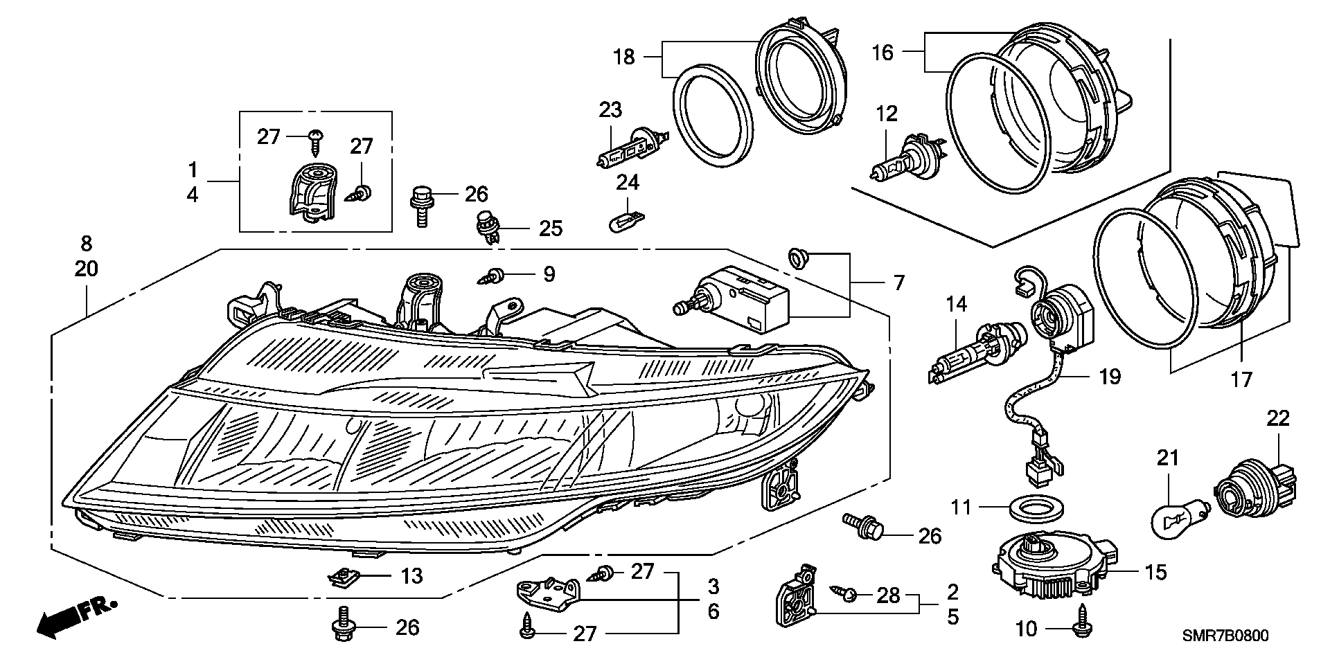 Honda 33101-SMG-G01 - Esituli onlydrive.pro