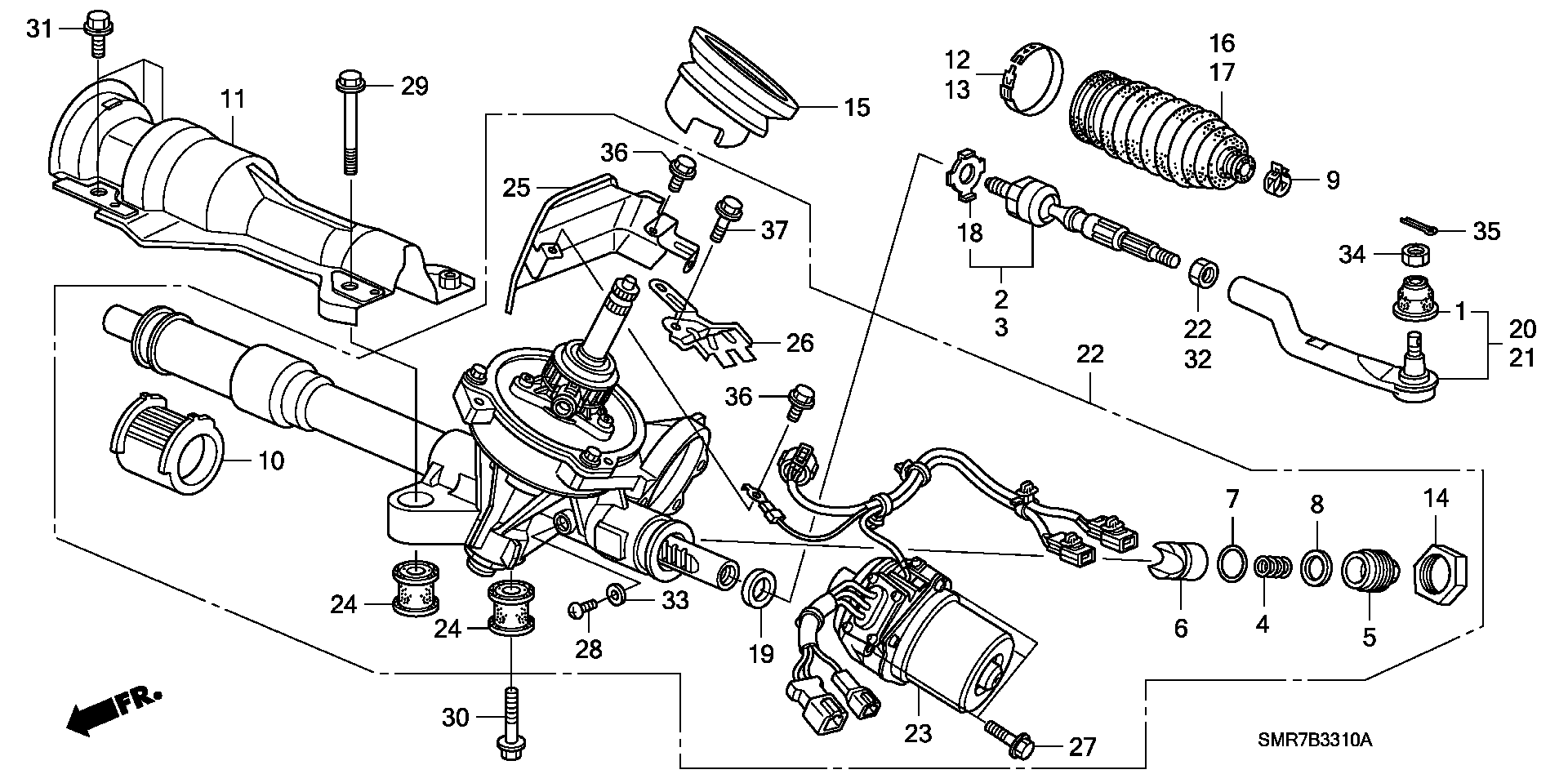 Honda 53011-SMG-E01 - Осевой шарнир, рулевая тяга onlydrive.pro