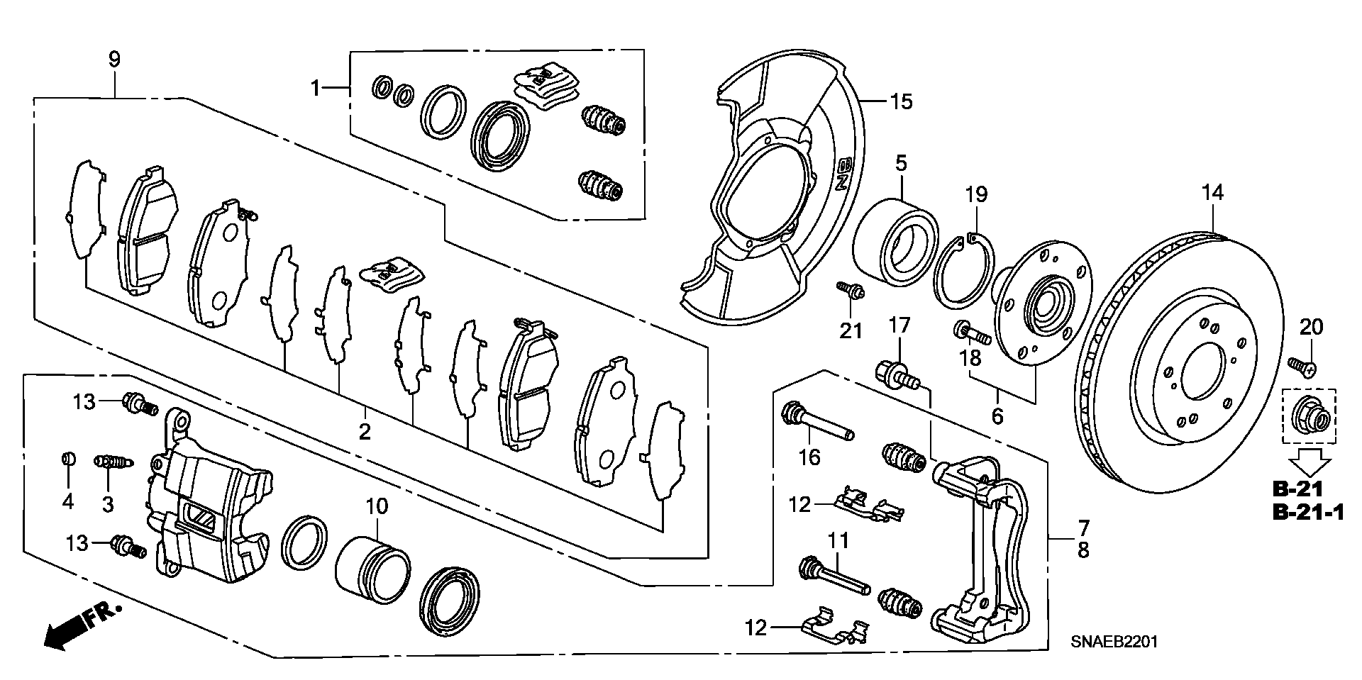 Honda 45022-SNB-E01 - Brake Pad Set, disc brake onlydrive.pro