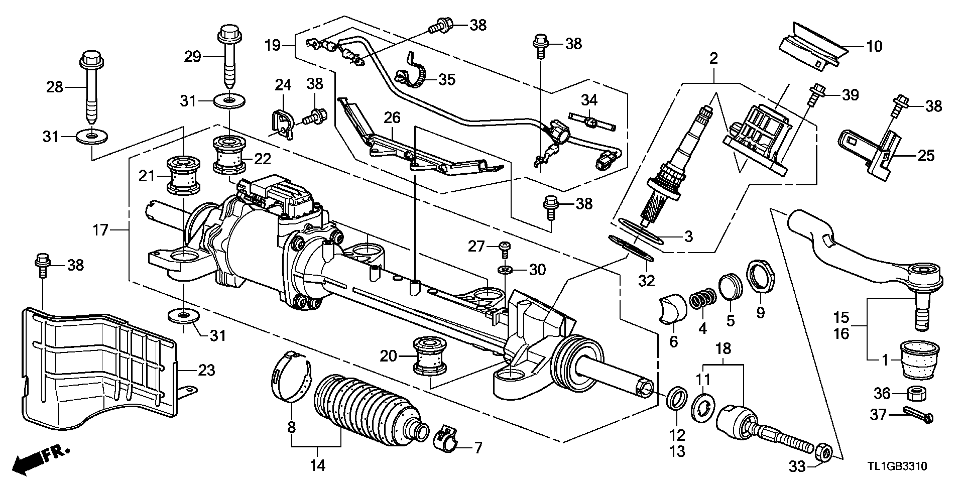 Honda 53610-TL1-G01 - Aksiālais šarnīrs, Stūres šķērsstiepnis onlydrive.pro