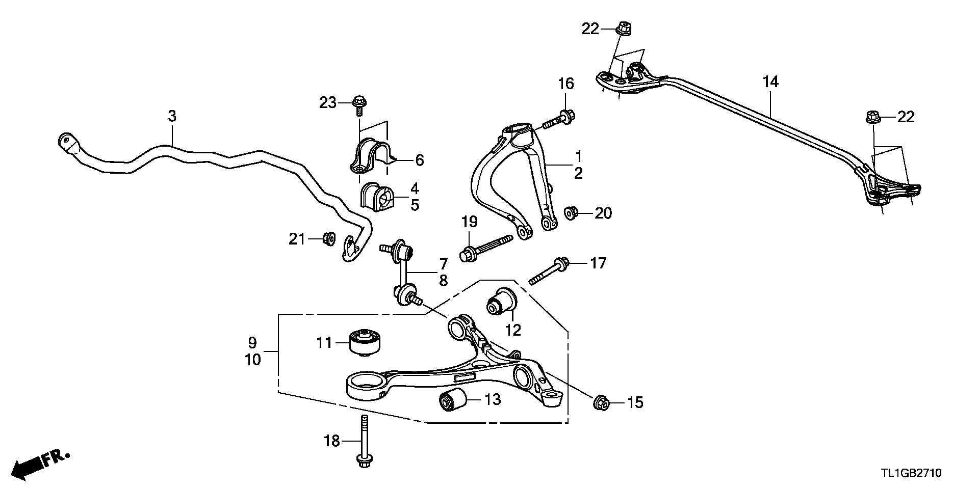 Honda 51320-TA0-A01 - Stiepnis / Atsaite, Stabilizators onlydrive.pro