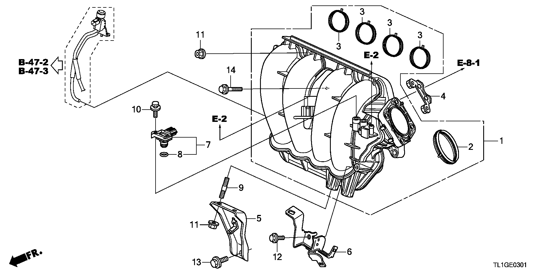 Honda 17115-R40-A01 - Gasket, intake manifold onlydrive.pro