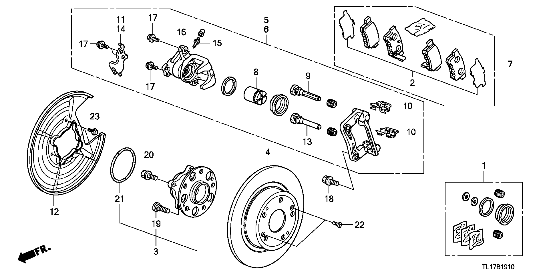 Honda 43022-TL1-G01 - Тормозные колодки, дисковые, комплект onlydrive.pro