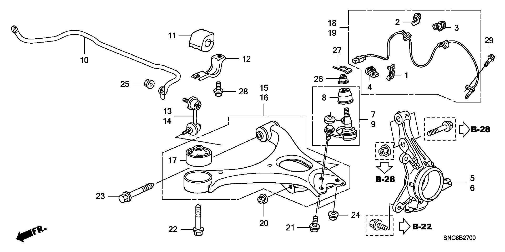 Honda 51321-SNA-A02 - Тяга / стойка, стабилизатор onlydrive.pro