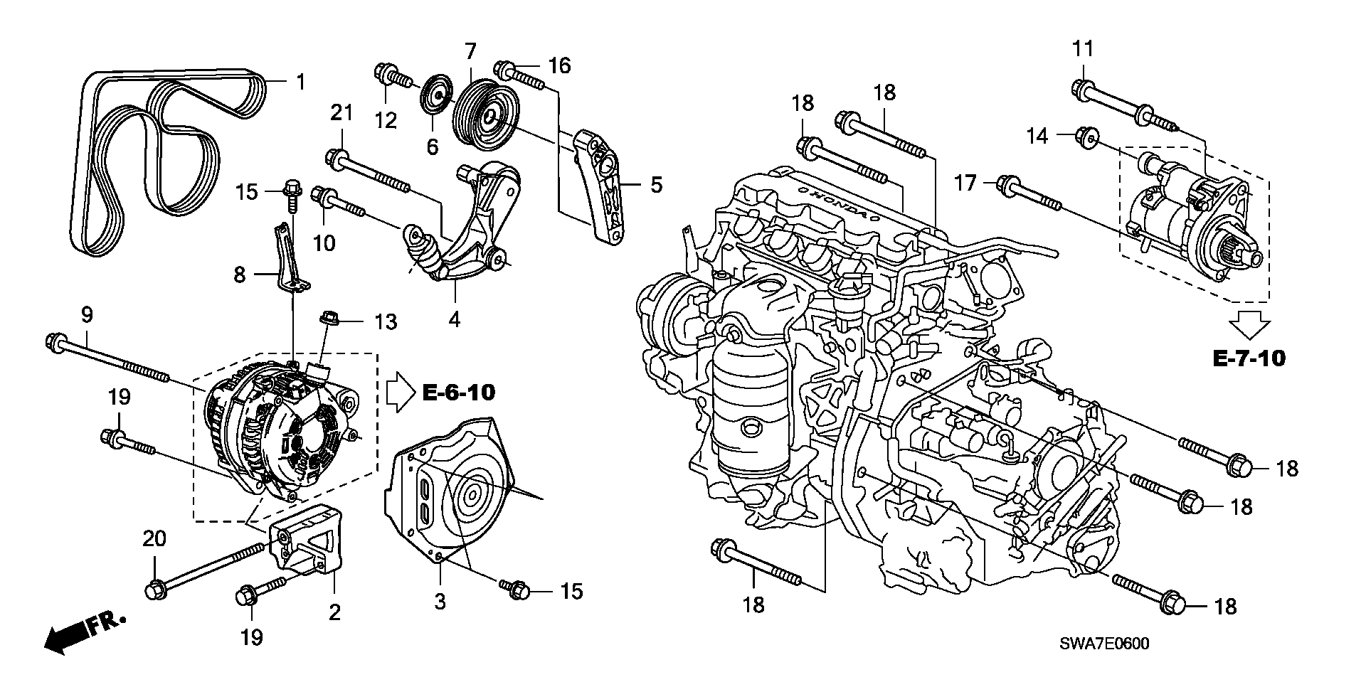 Honda 31110-RWK-004 - V-Ribbed Belt onlydrive.pro