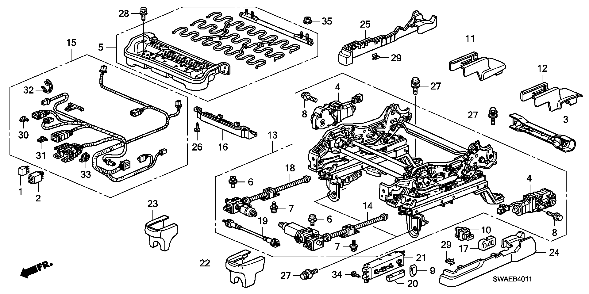 Honda 39794-SDA-A05 - Front seat components(l.) (power seat): 001 pcs. onlydrive.pro