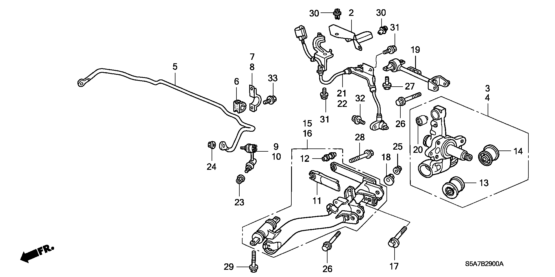 Honda 52365-S5A-024 - Сайлентблок, рычаг подвески колеса onlydrive.pro