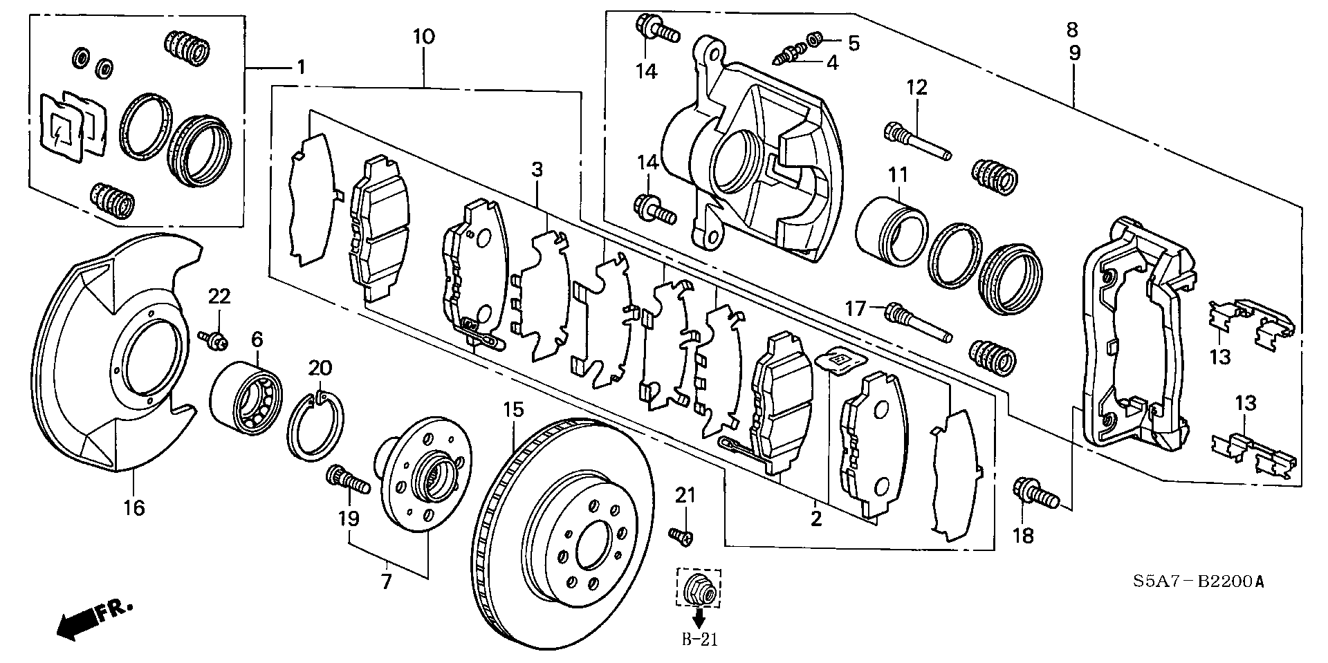 Honda 45022-S5A-E50 - Brake Pad Set, disc brake onlydrive.pro