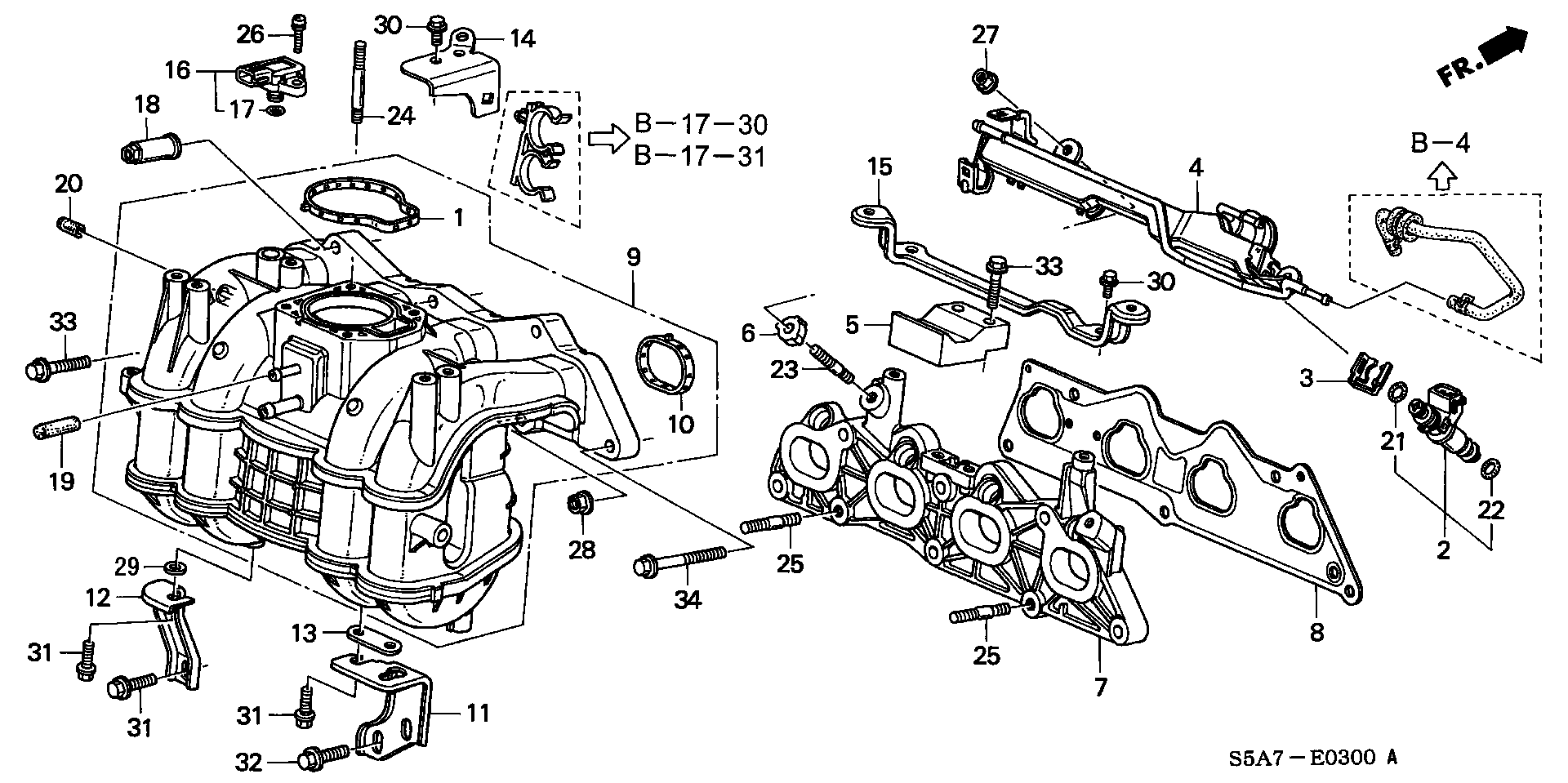 Honda 17055-PLD-004 - Прокладка, впускной коллектор onlydrive.pro