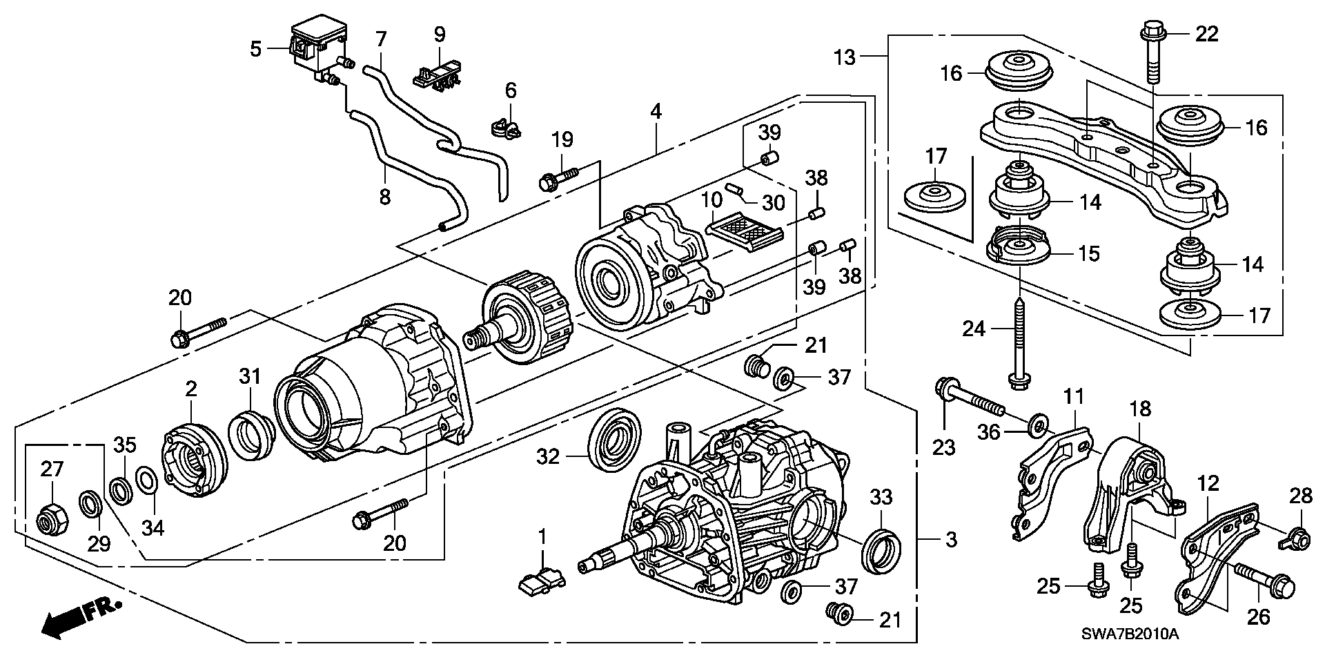 Honda 50710SWAA02 - Piekare, Diferenciālis onlydrive.pro