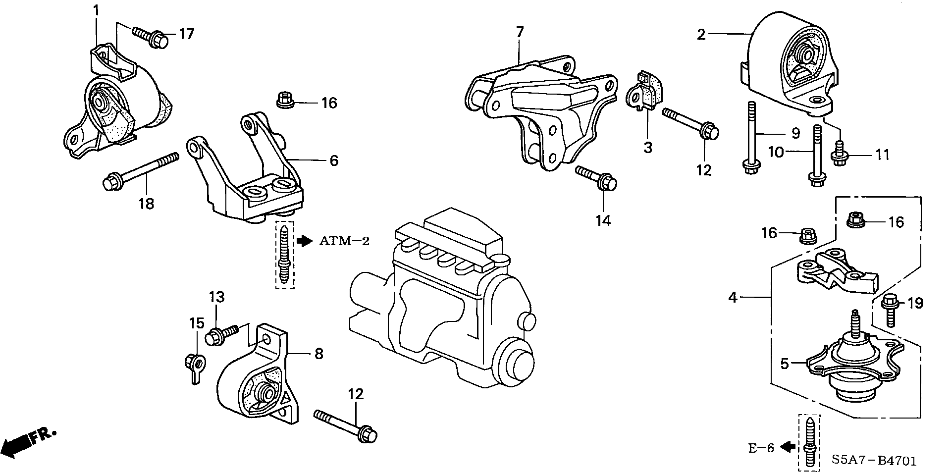 Honda 50810-S5A-992 - Piekare, Dzinējs onlydrive.pro