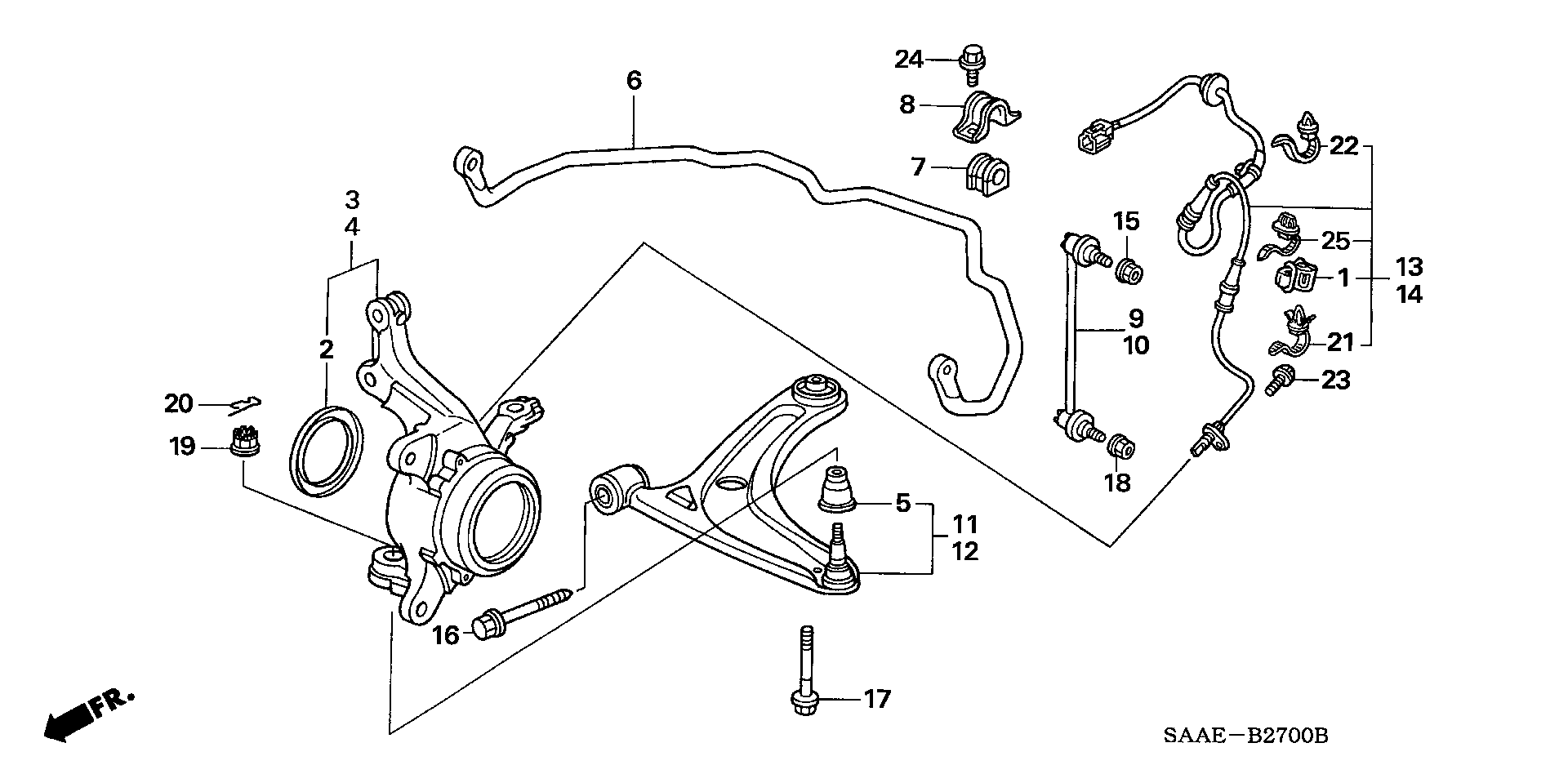 Honda 51350-SAA-E11 - Vikšro valdymo svirtis onlydrive.pro