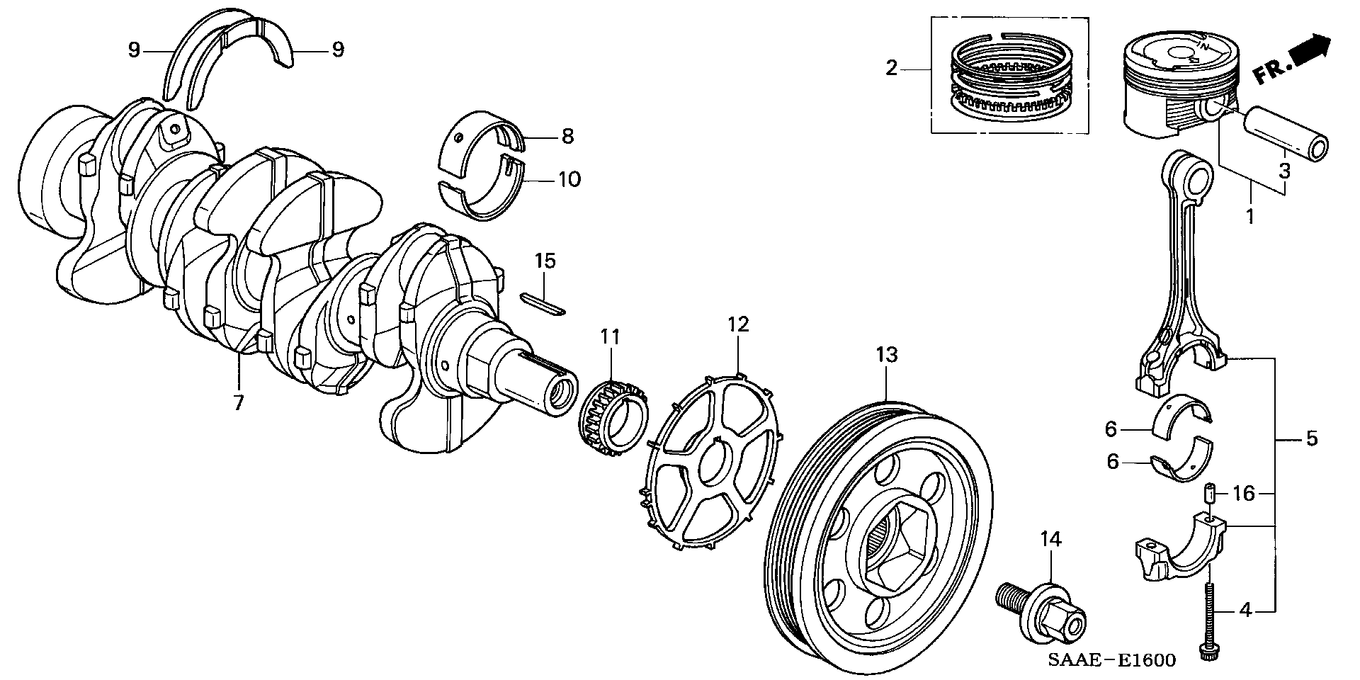 Honda 13810-PWA-003 - Belt Pulley, crankshaft onlydrive.pro