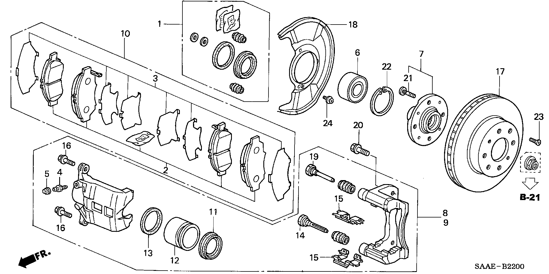 Honda 06450SAAE50 - Piduriklotsi komplekt,ketaspidur onlydrive.pro