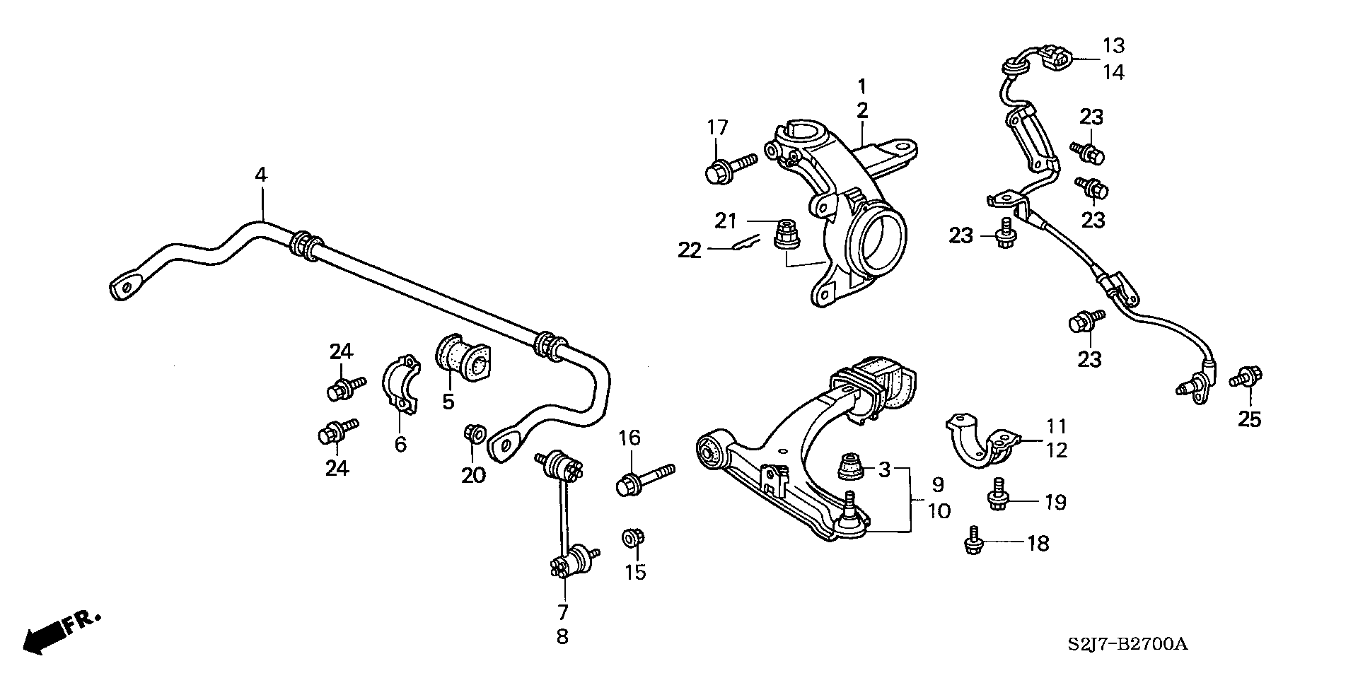 Honda 57450-S2H-952 - Датчик ABS, частота вращения колеса onlydrive.pro