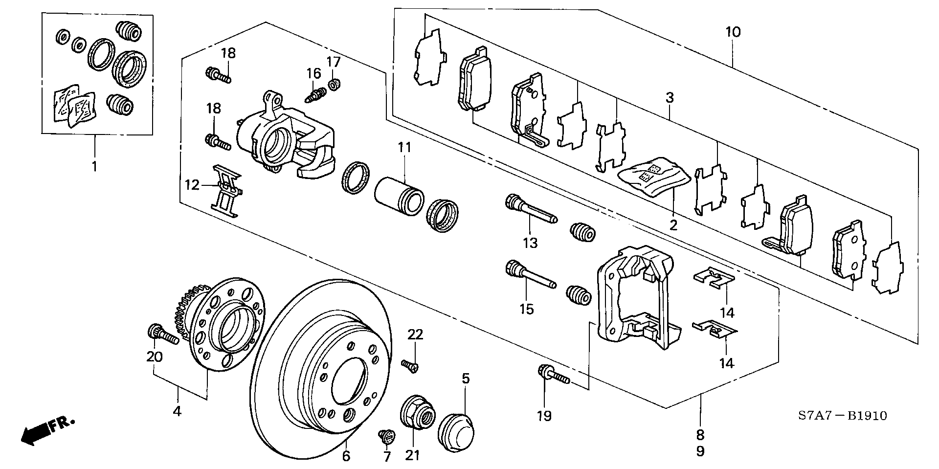 Honda 43022-S3N-E50 - Brake Pad Set, disc brake onlydrive.pro