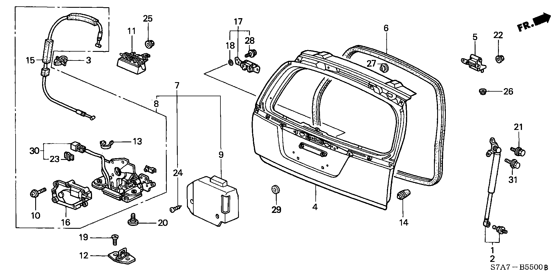 Honda 04741-S7A-010 - Gas Spring, boot, cargo area onlydrive.pro