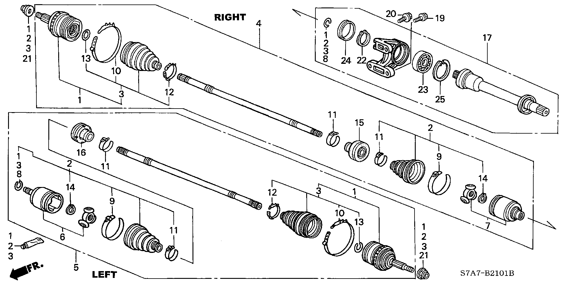 Honda 44500-S7C-900 - Liigendlaager, veovõll onlydrive.pro