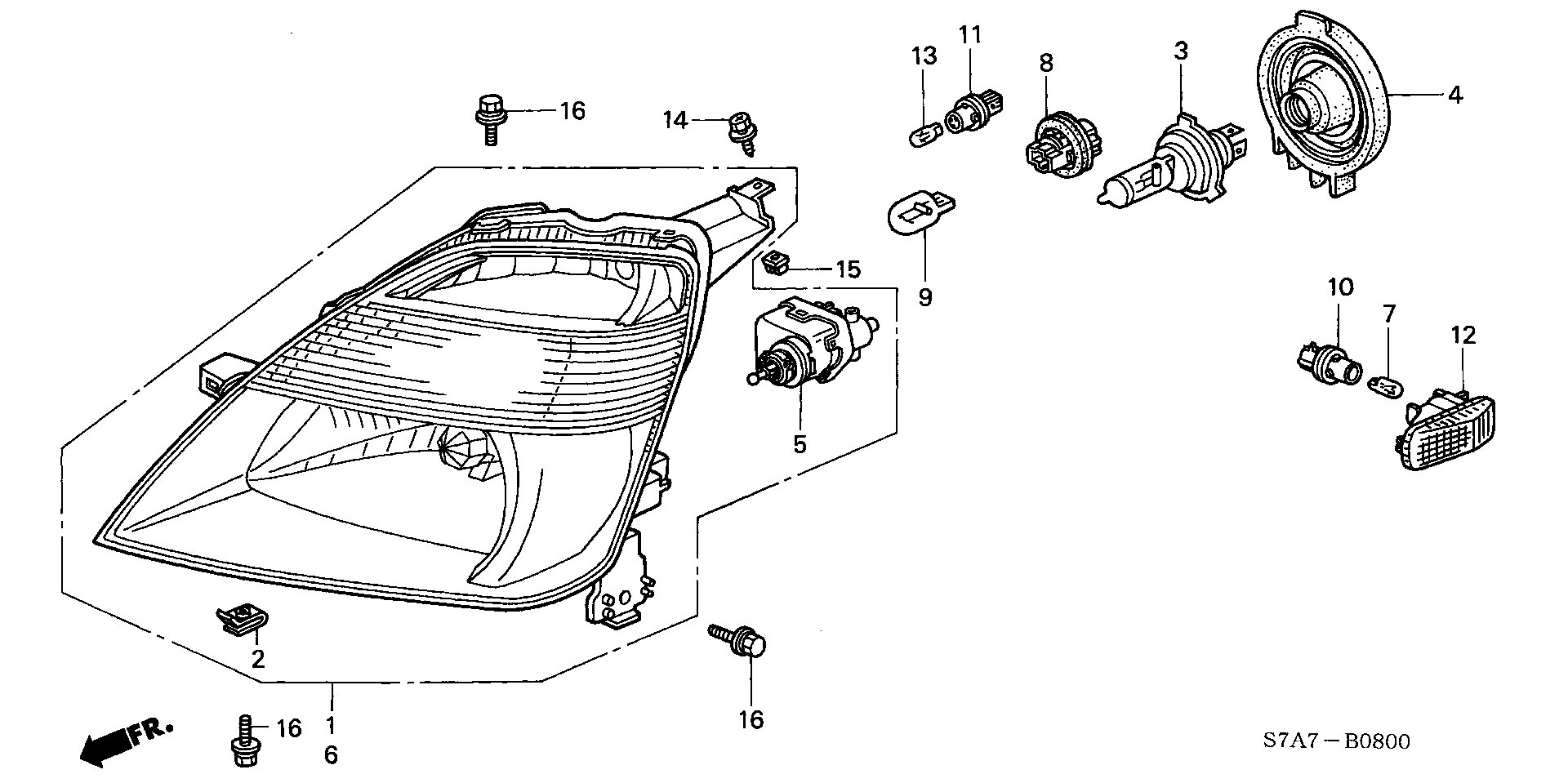 Honda 33115-S1F-003 - Headlight (-03): 002 pcs. onlydrive.pro