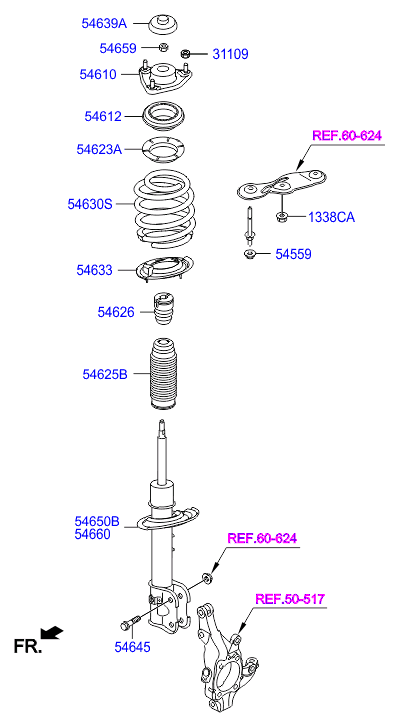 KIA 54612-2P600 - Rolling Bearing, suspension strut support mounting onlydrive.pro