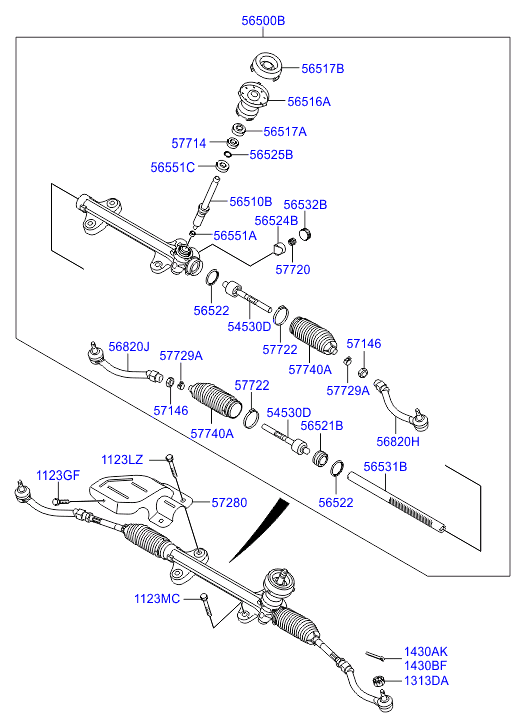 KIA 56540-3X000 - Inner Tie Rod, Axle Joint onlydrive.pro