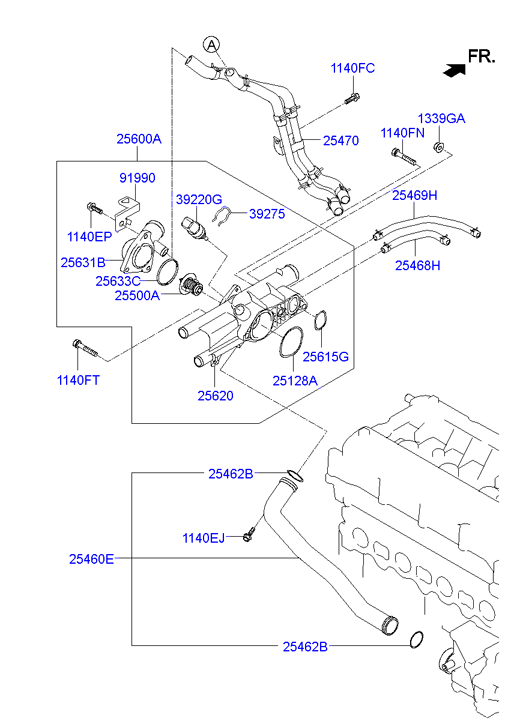 Hyundai 25500-23010 - Termostaat,Jahutusvedelik onlydrive.pro