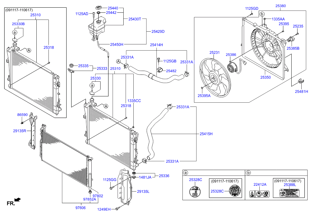 KIA 253303K000 - Engine cooling system: 1 pcs. onlydrive.pro