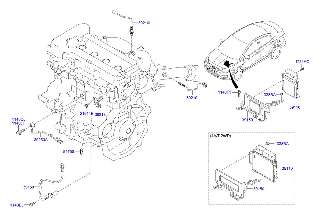 KIA 39210 2B140 - Oxygen, Lambda Sensor onlydrive.pro