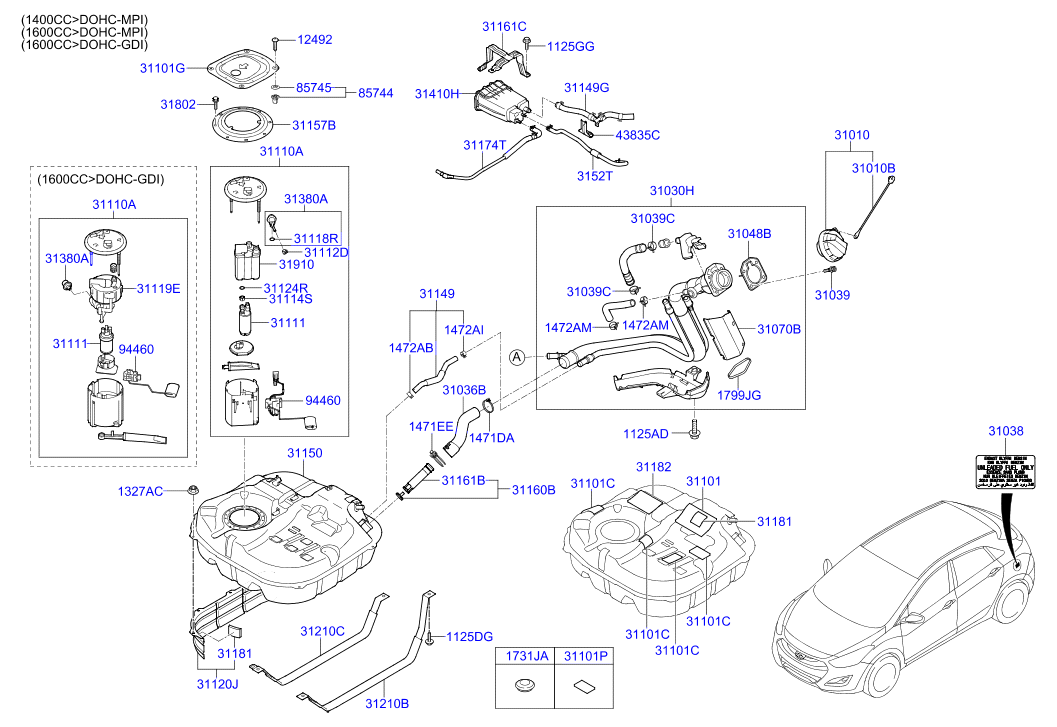 Hyundai 311111G500 - Kütusepump onlydrive.pro