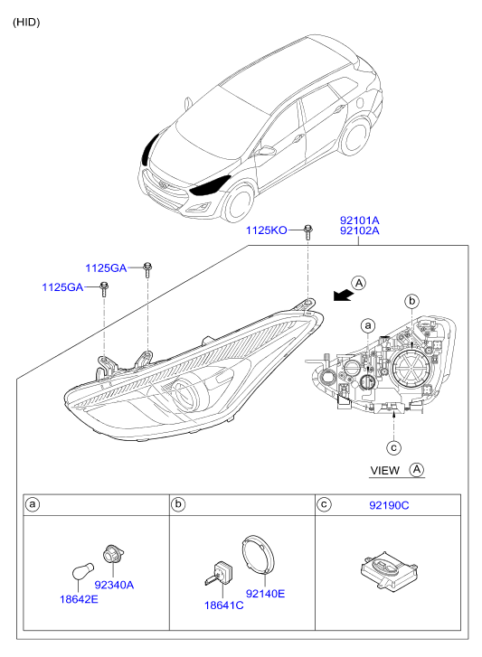 Hyundai 921662V000 - Headlamp: 2 pcs. onlydrive.pro