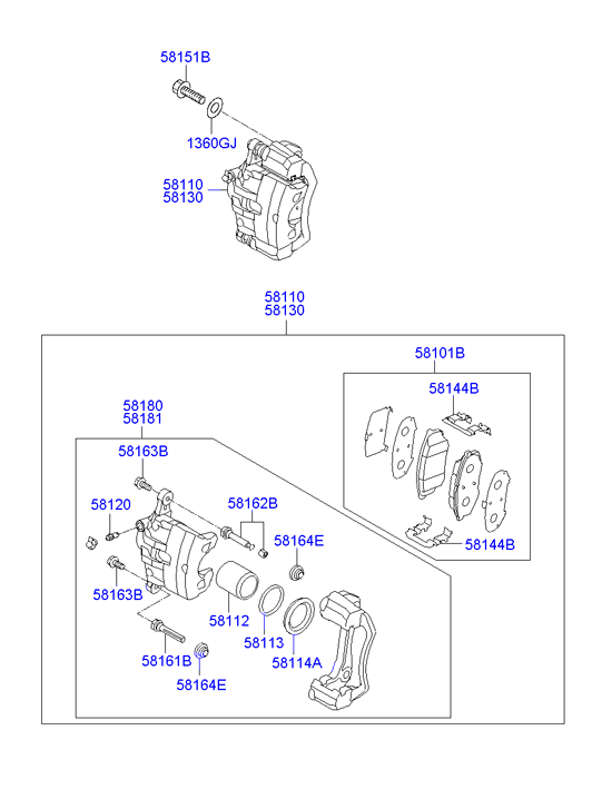 Hyundai 58101-2YA50 - Тормозные колодки, дисковые, комплект onlydrive.pro