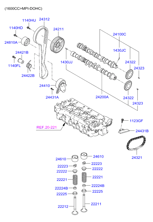 Hyundai 24321-26002 - Chain, oil pump drive onlydrive.pro