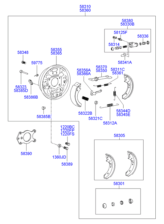 Hyundai 5830525A10 - Brake Shoe Set onlydrive.pro