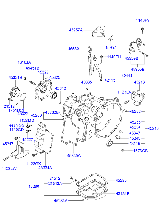 Hyundai 21512-21010 - Automatic transmission case: 1 pcs. onlydrive.pro