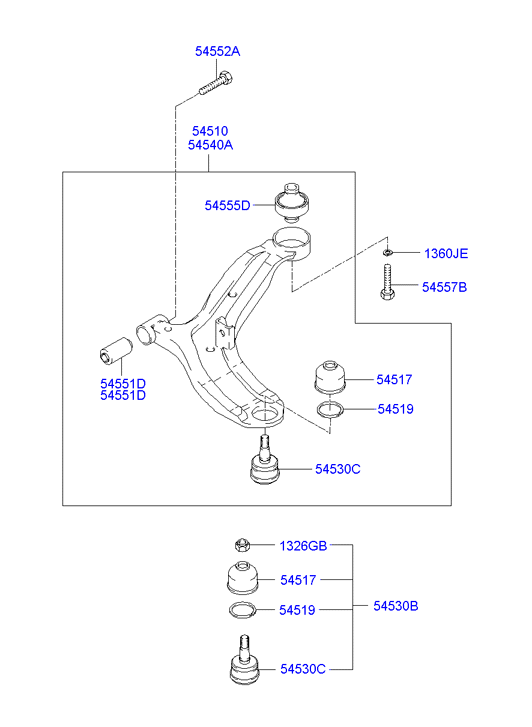 Hyundai 54530-25000 - Kande / juhtliigend onlydrive.pro