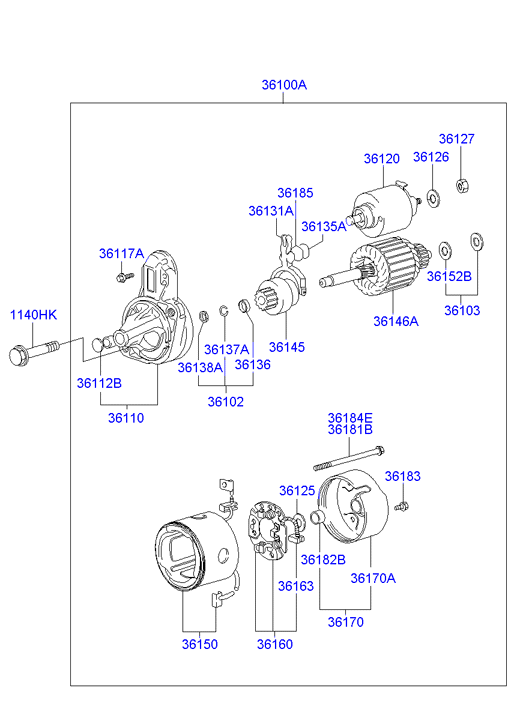 KIA 36100-22855 - Starter onlydrive.pro