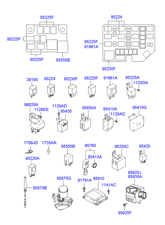 Hyundai 952253B500 - Relay, ABS onlydrive.pro