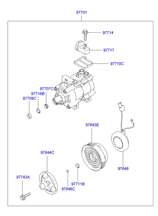 KIA 9770125100 - Kompresors, Gaisa kond. sistēma onlydrive.pro