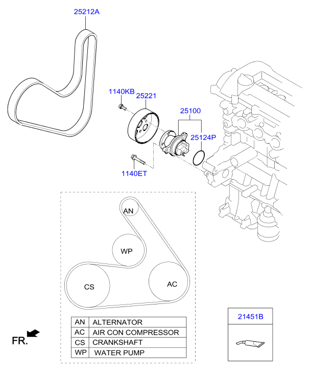 Hyundai 2521203050 - Coolant pump: 1 pcs. onlydrive.pro