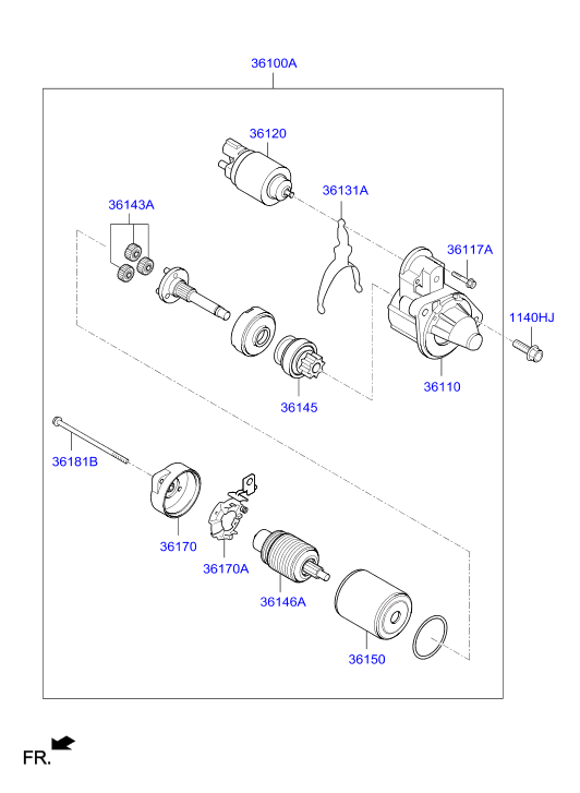 KIA 36100-04700 - Starter onlydrive.pro