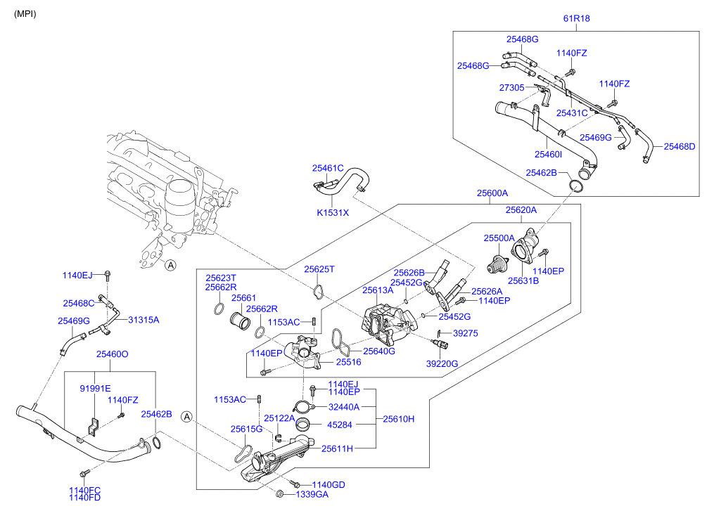 KIA 255003C130 - Coolant thermostat / housing onlydrive.pro