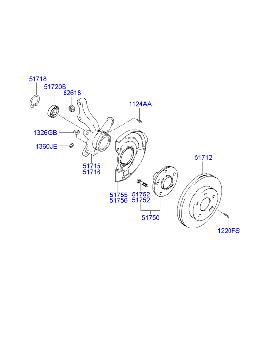 Hyundai 51718-2D000 - Rato guolio komplektas onlydrive.pro