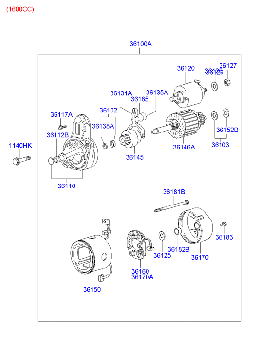 Hyundai 36100-23100 - Starter onlydrive.pro