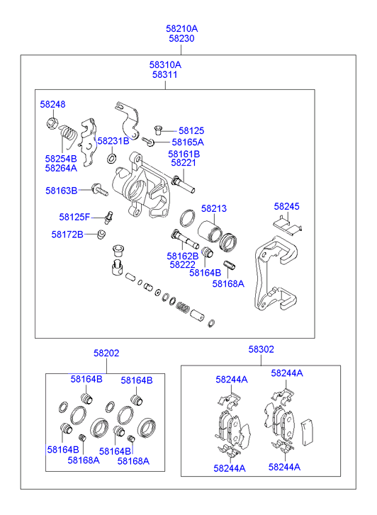 KIA 58303-28A00 - Repair Kit, brake caliper onlydrive.pro