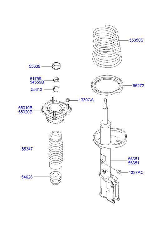 KIA 553252D000 - Dust Cover Kit, shock absorber onlydrive.pro